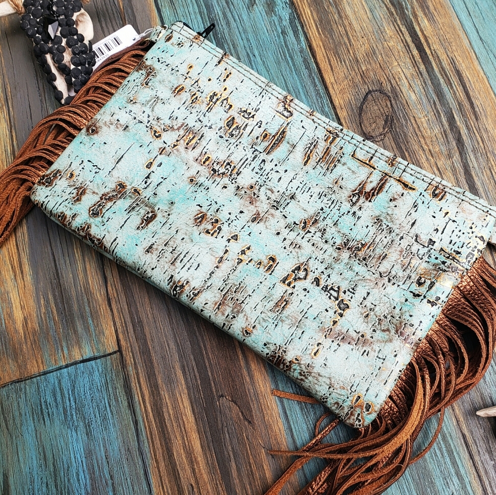 Turquoise and Bronze Clutch